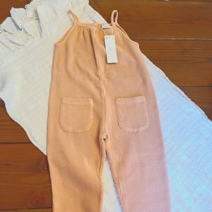 NWT Zara Dusty Rose Waffle Romper - 2T